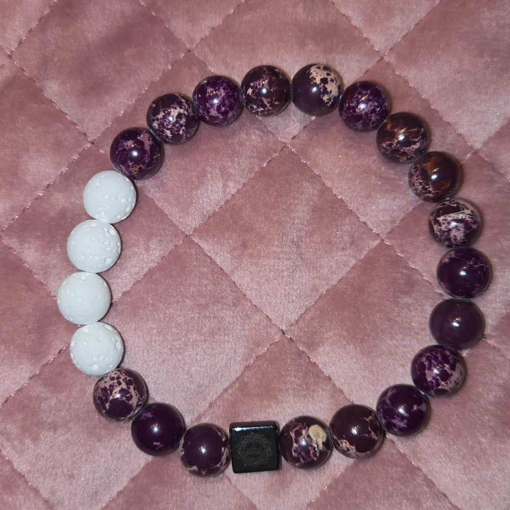 Purple Emperor Stone Beaded Bracelet